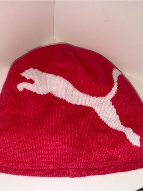 Puma Hot pink Beanie with White Cat Logo O/S fits all